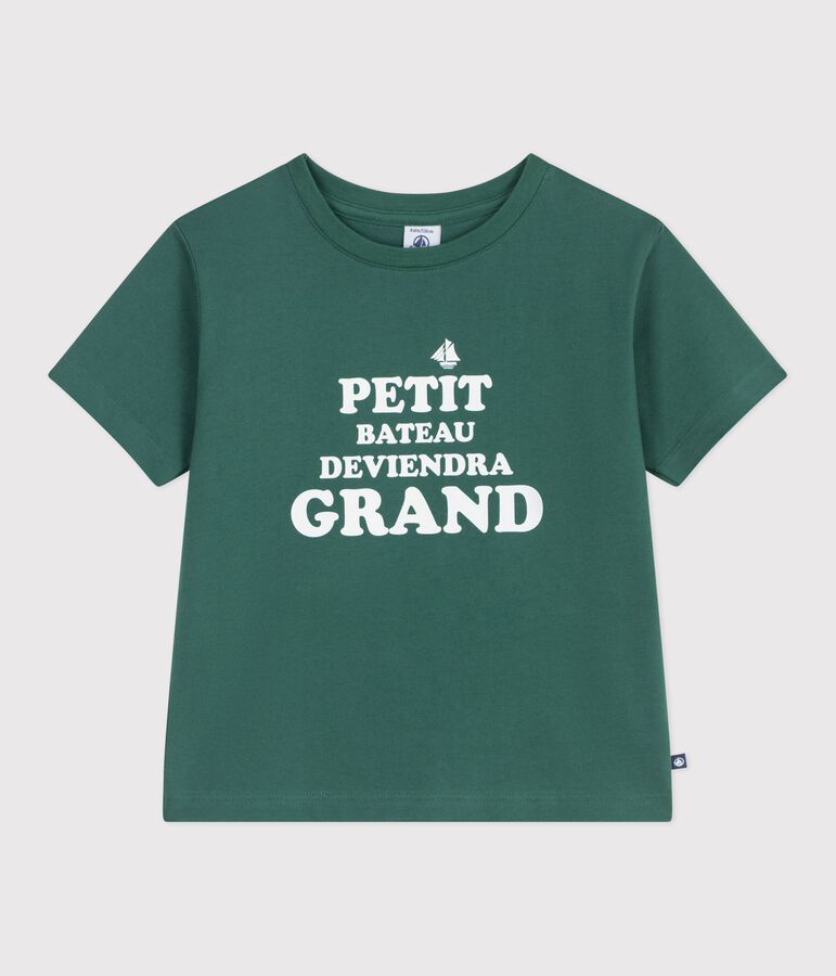 Tee-shirt enfant &agrave; manches courtes imprim&eacute; vert WILLOW