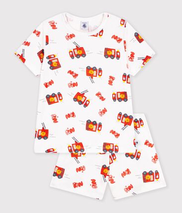 Pyjama short enfant en coton imprimé pompier
