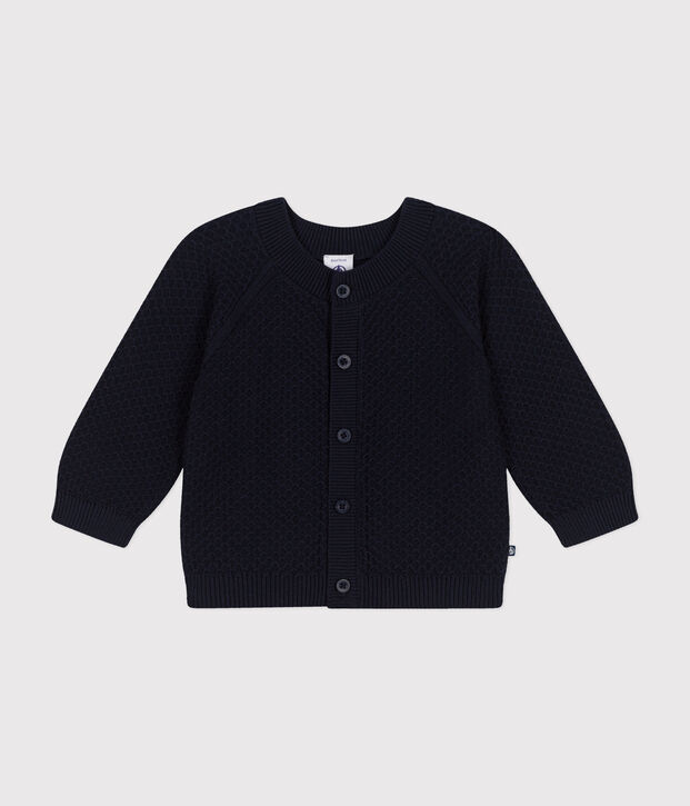Cardigan en tricot de coton b&eacute;b&eacute; bleu marine
