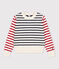 Pull en laine et coton marinière Femme blanc MARSHMALLOW/blanc MULTICO