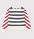Pull en laine et coton marinière Femme