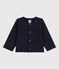Cardigan bébé uni en jersey épais bleu SMOKING