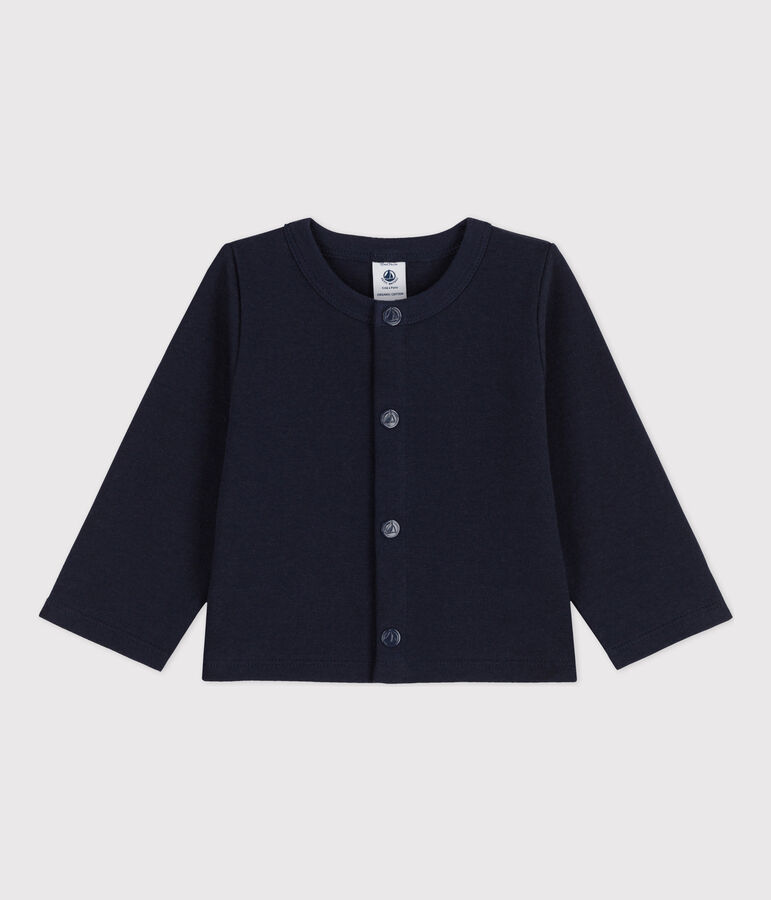 Cardigan b&eacute;b&eacute; uni en jersey &eacute;pais bleu SMOKING