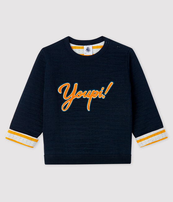 Sweatshirt bébé garçon en tubique bleu SMOKING