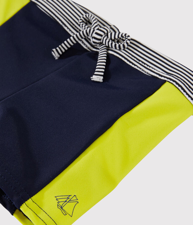 Short de bain &eacute;coresponsable b&eacute;b&eacute; gar&ccedil;on bleu SMOKING/jaune JAUNE
