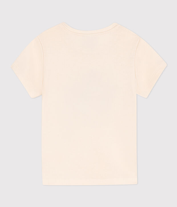 Tee-shirt imprim&eacute; en coton enfant fille &eacute;cru