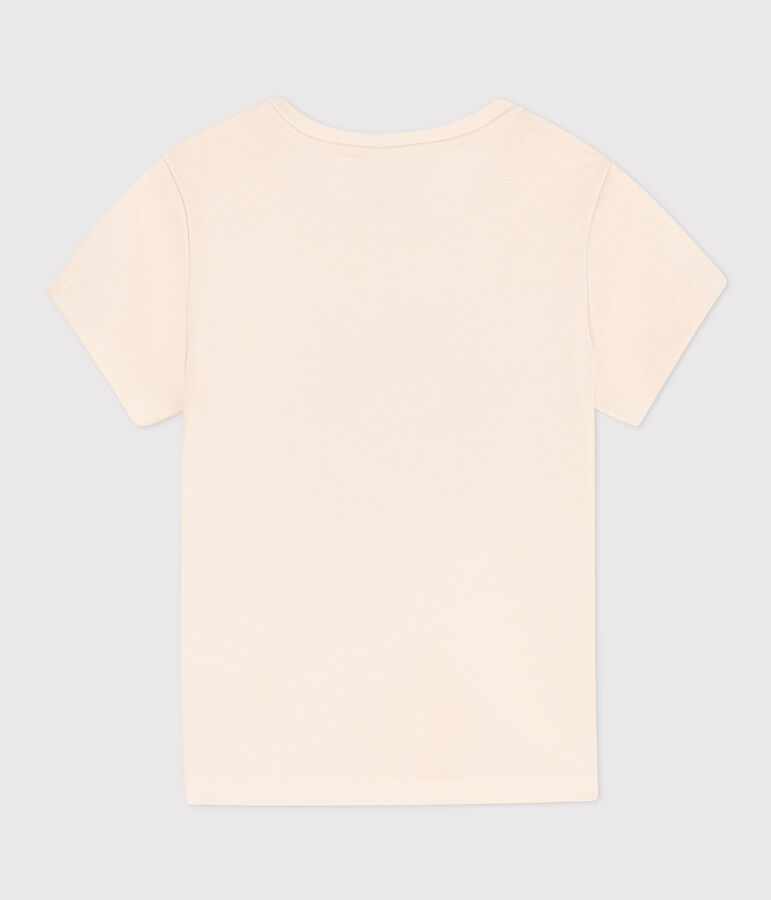 Tee-shirt imprim&eacute; en coton enfant fille &eacute;cru