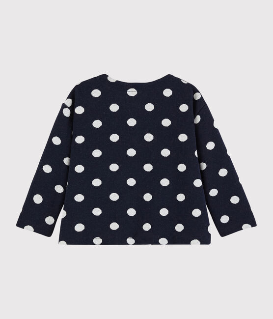 Cardigan bébé fille à pois bleu SMOKING/blanc MARSHMALLOW