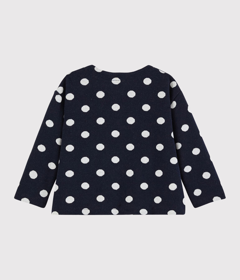 Cardigan b&eacute;b&eacute; fille &agrave; pois bleu SMOKING/blanc MARSHMALLOW