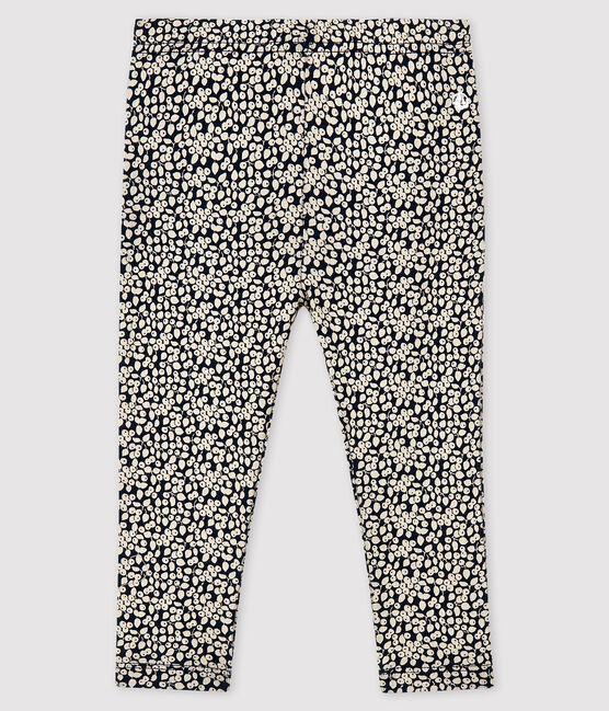 Legging imprimé bébé fille bleu SMOKING/blanc MARSHMALLOW