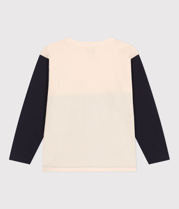 Tee-shirt manches longues en coton enfant gar&ccedil;on &eacute;cru/multicouleur