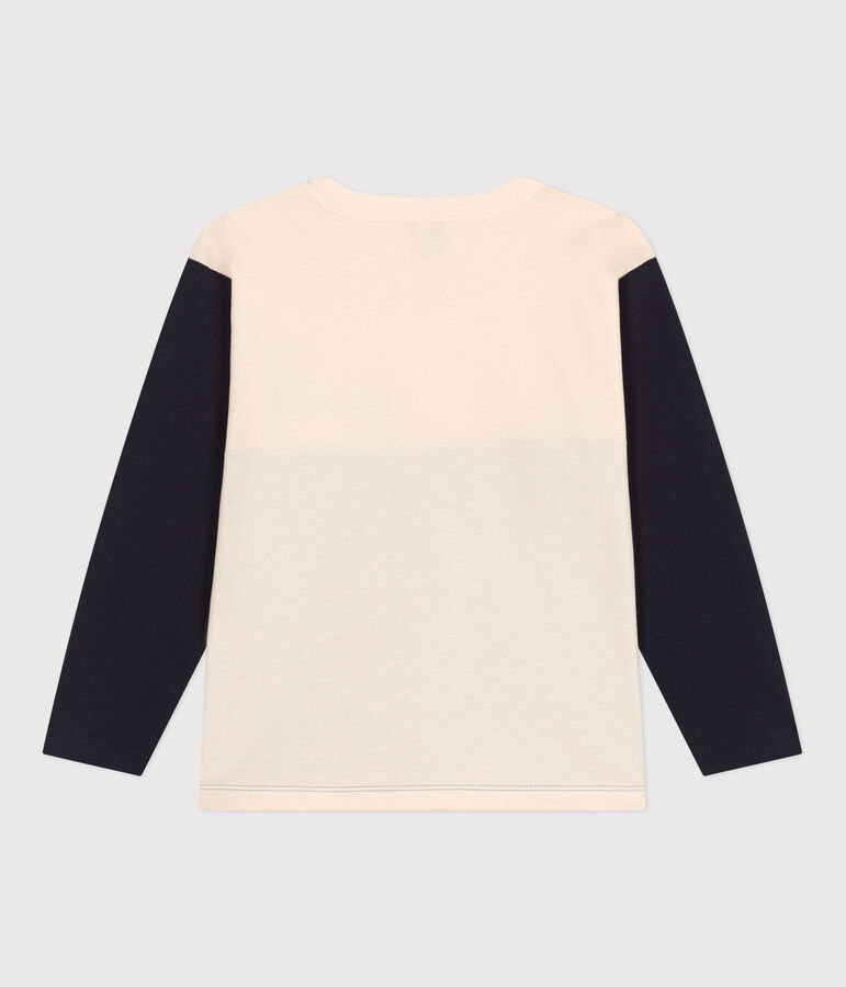 Tee-shirt manches longues en coton enfant gar&ccedil;on blanc AVALANCHE/ MULTICO