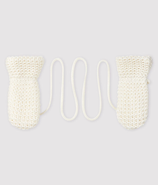 Moufles bébé doublée micropolaire blanc MARSHMALLOW