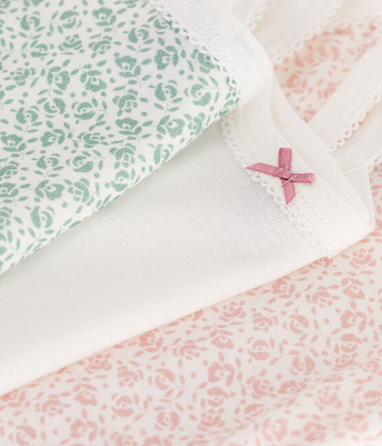 Lot de 3 bodies bretelles en coton fleuri bébé variante 1