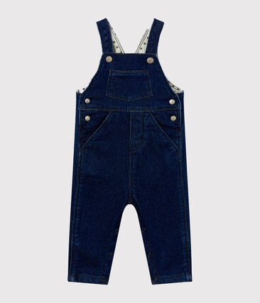 PETIT BATEAU - Salopette longue maille effet denim bébé mixte