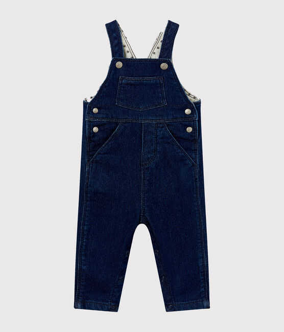 Salopette longue maille effet denim bébé mixte bleu JEAN