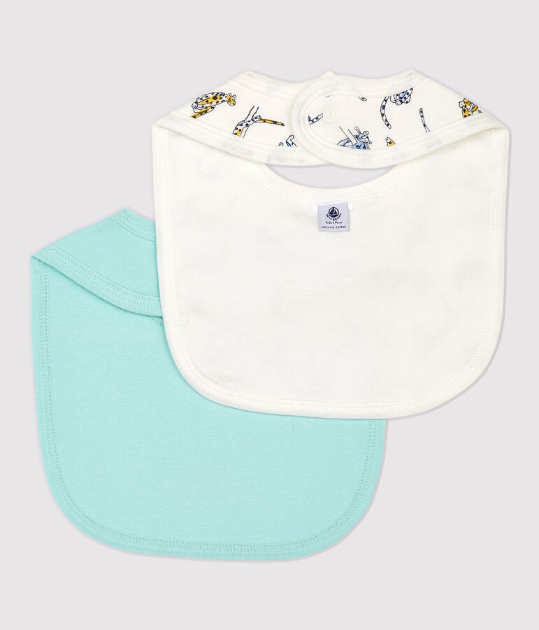 Lot de 2 bavoirs  en coton biologique multicouleur