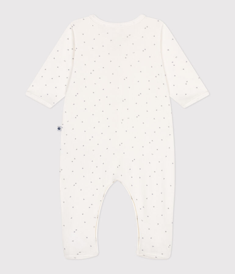 Pyjama b&eacute;b&eacute; en coton petites &eacute;toiles blanc MARSHMALLOW/blanc MISTIGRI