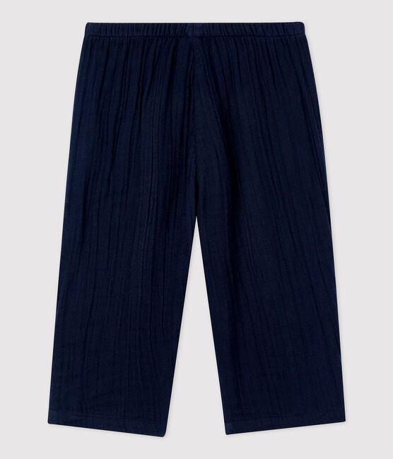 Pantalon en gaze de coton bio bébé bleu SMOKING