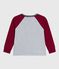 Tee-shirt enfant manches longues en coton uni gris FUMEE/ AMARANTE