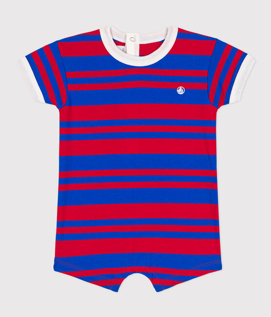 Combinaison courte bébé en jersey rayé PERSE/ PEPS