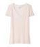 Tee shirt manches courtes col v femme rose FLEUR