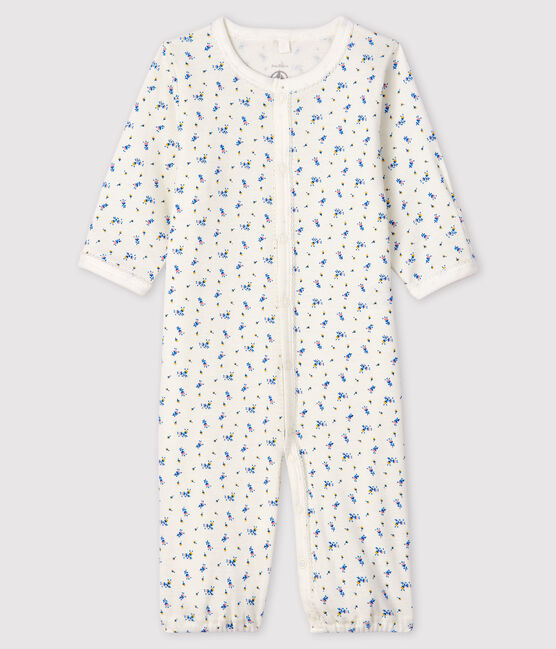Combisac à imprimé fleur bébé fille en côte blanc MARSHMALLOW/blanc MULTICO