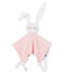 Doudou lapin bébé en côte rose CHARME/blanc MARSHMALLOW