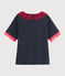 Tee-shirt brodé enfant fille bleu SMOKING