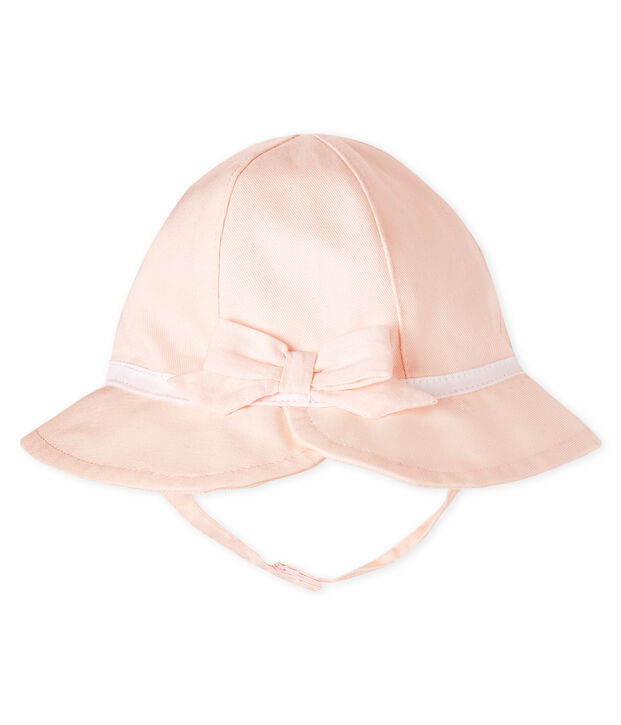 Capeline en twill b&eacute;b&eacute; fille rose clair