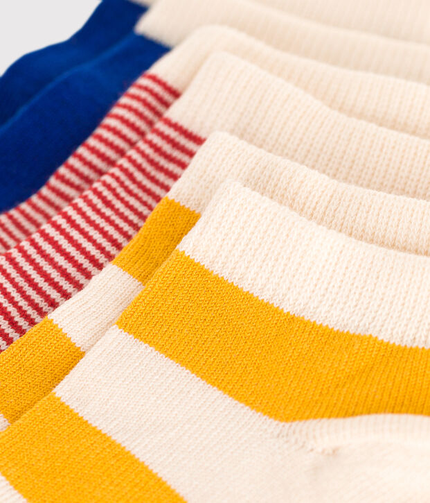 3 paires de chaussettes en coton rayures enfant multicouleur