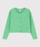 Cardigan en tricot coton enfant fille vert ALOEVERA