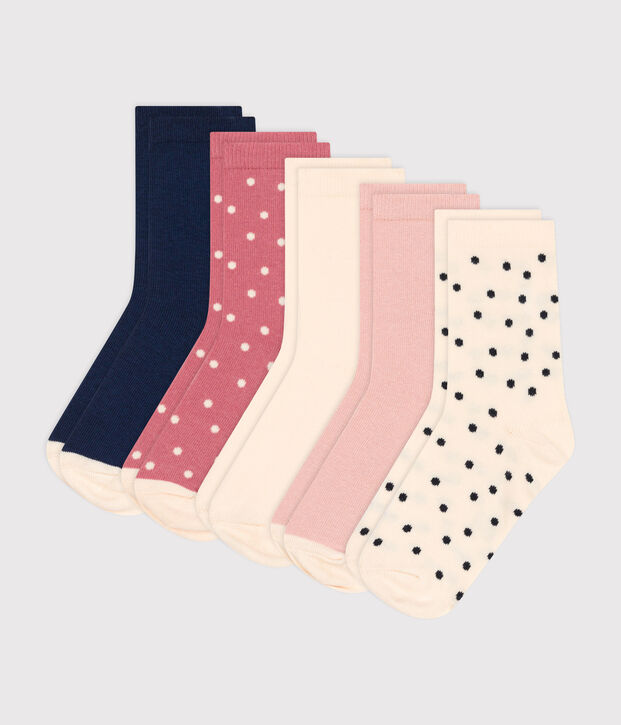 5 paires de chaussettes en coton pois enfant multicouleur
