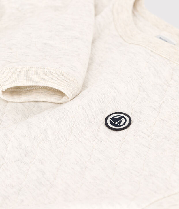 Sweatshirt en tubique matelass&eacute; enfant fille / gar&ccedil;on beige chin&eacute;