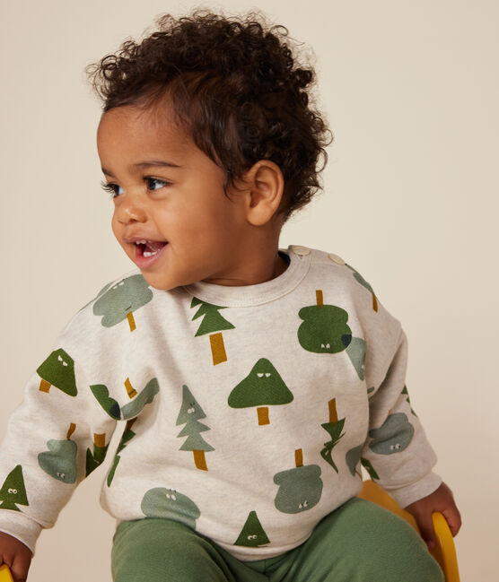 Sweatshirt en molleton bébé beige MONTELIMAR/blanc MULTICO