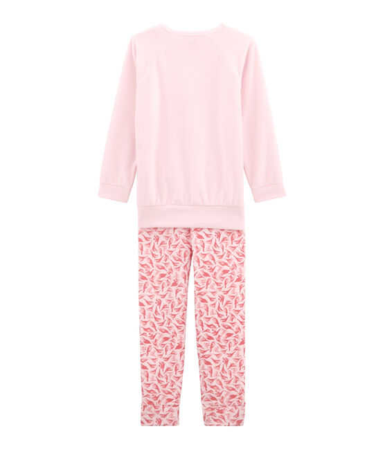 Pyjama petite fille rose VIENNE/blanc MULTICO