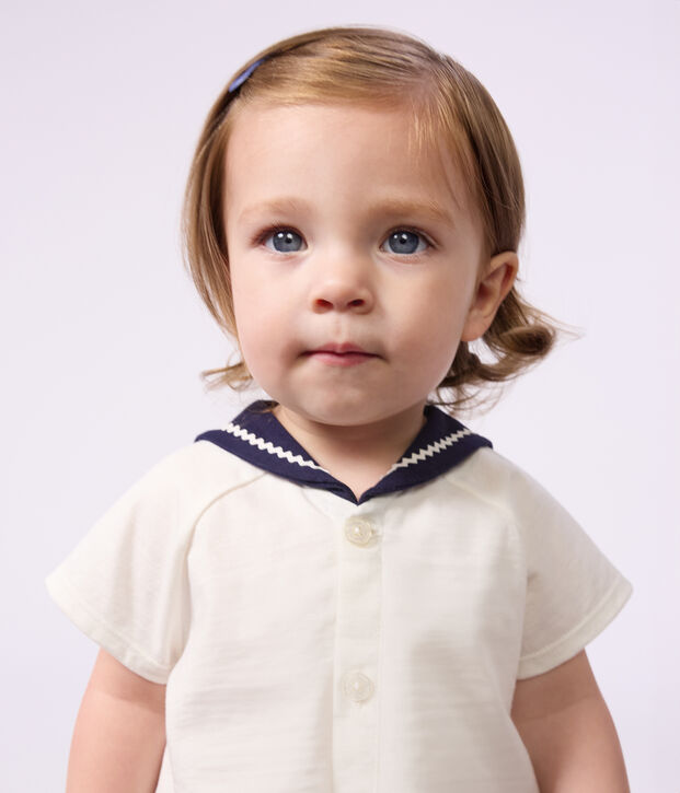 Ensemble b&eacute;b&eacute; 2 pi&egrave;ces en coton, tee-shirt &agrave; col marin multicouleur