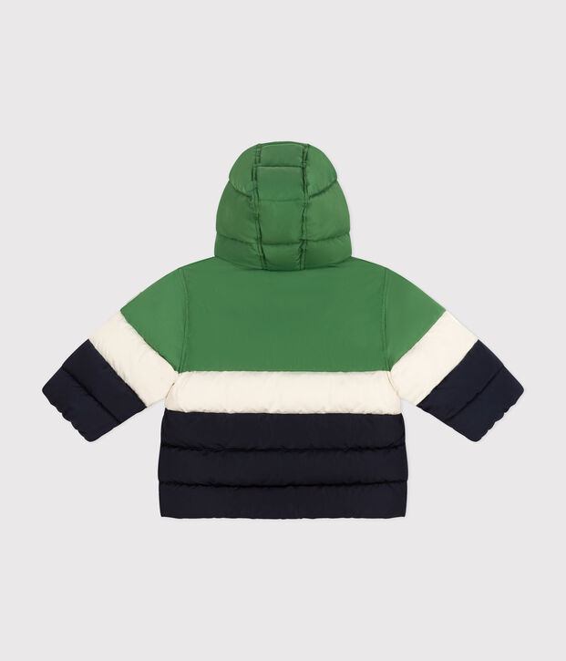 Doudoune colorblock avec capuche b&eacute;b&eacute; vert/multicouleur