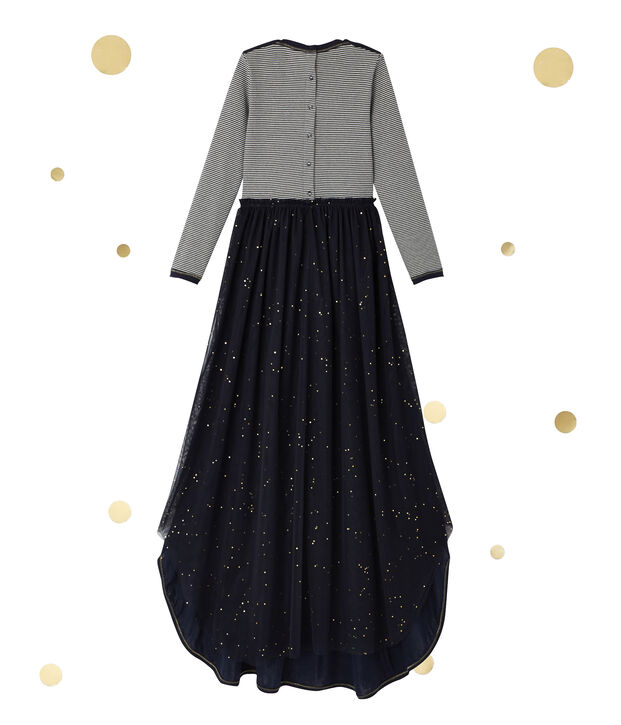 Robe fille manches longues effet 2 en 1 Petit bateau x Marie-Agn&egrave;s Gillot bleu/blanc