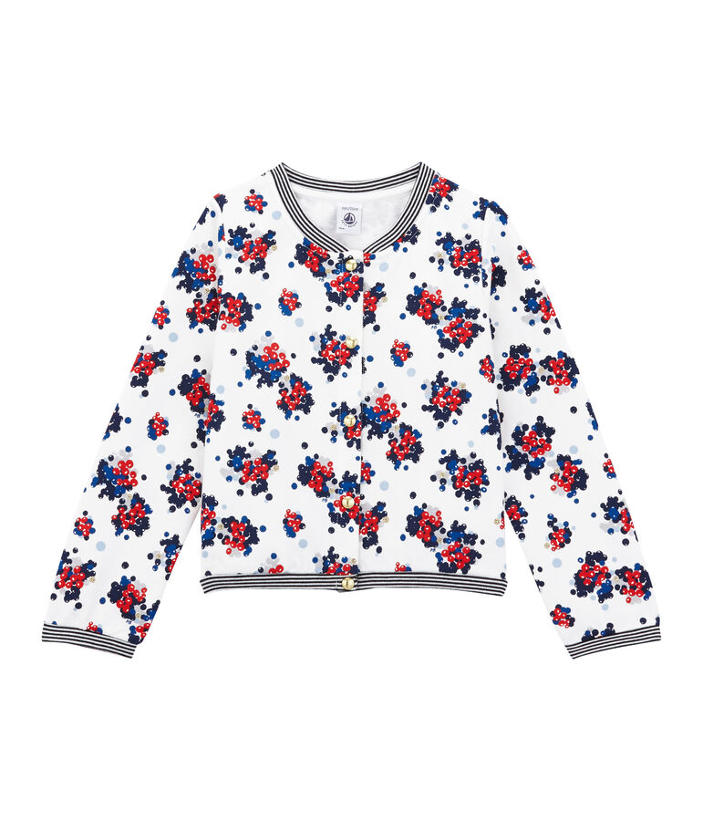 Cardigan enfant fille blanc/multicouleur