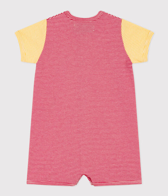 Combicourt Petit Bateau X Snoopy bébé en coton rouge CORRIDA/blanc MARSHMALLOW