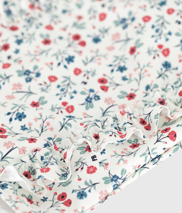 Maillot de bain b&eacute;b&eacute; une pi&egrave;ce &agrave; volants, imprim&eacute; fleuri blanc/multicouleur