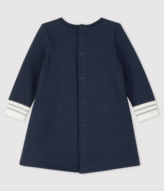 Robe manches longue b&eacute;b&eacute; fille bleu/blanc