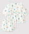 Robe fleurie manches longues avec bloomer bébé fille en tissu couche blanc MARSHMALLOW/blanc MULTICO