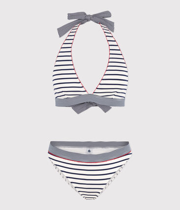 Maillot de bain deux pièces femme à rayures