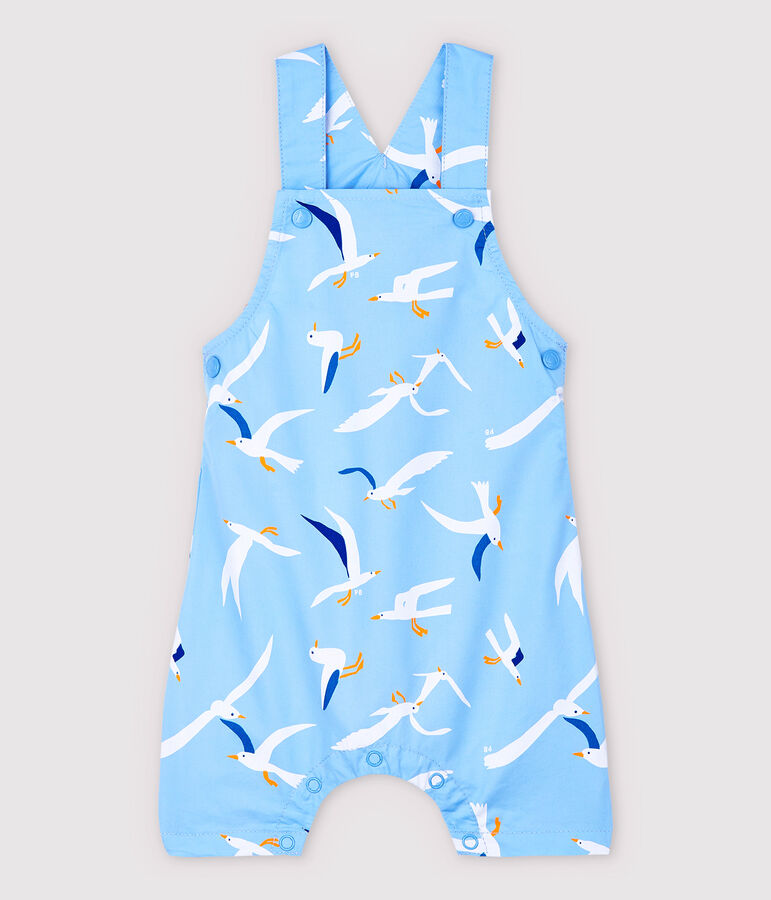 Salopette courte en serge craquante b&eacute;b&eacute; gar&ccedil;on bleu/multicouleur