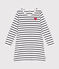 Chemise de nuit en coton rayé enfant blanc MARSHMALLOW/bleu SMOKING