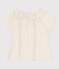 Blouse en gaze de coton enfant fille blanc MARSHMALLOW