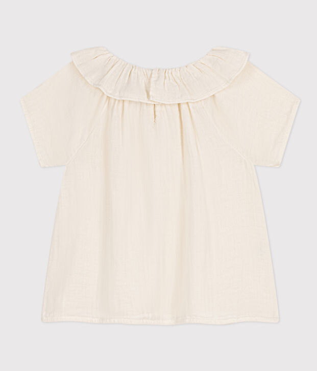 Blouse en gaze de coton enfant fille blanc