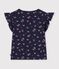 Tee-shirt enfant manches courtes imprim&eacute; fleurs bleu/multicouleur